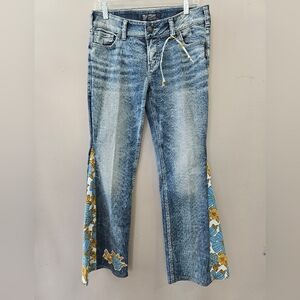 Floral Blue Jeans